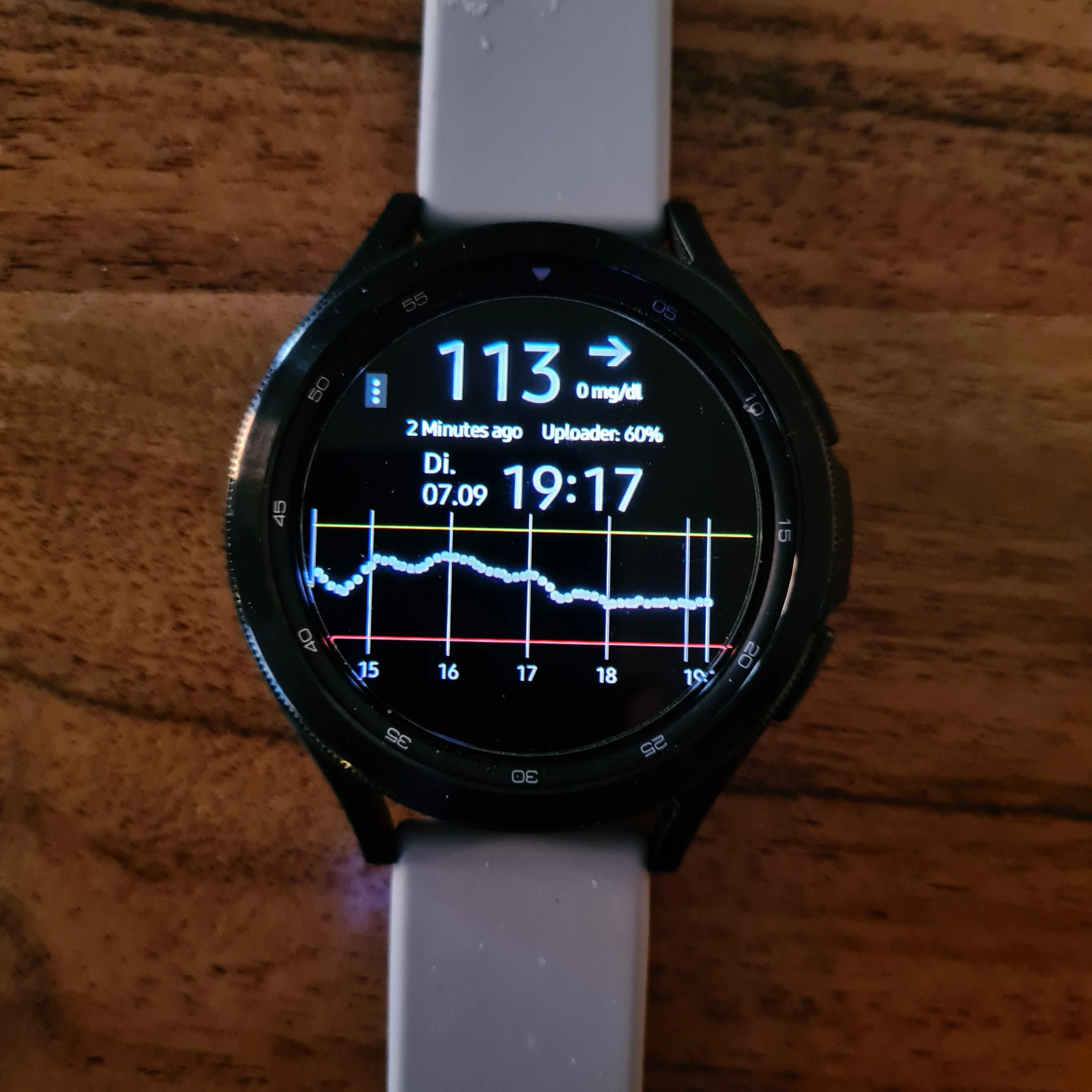 Sensor de glucosa conectado a reloj inteligente